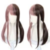 Long Straight Fashion Taro And Dark Brown Lolita Hair Wig