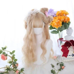 Sandy Blonde Long Big Wave With Fringe Lolita Wig