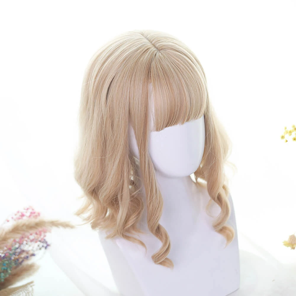 Honey Blonde Sweet Long Side Fringes Lolita Wig - Image 5