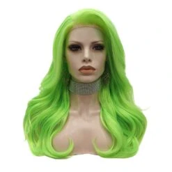 Premium Wig - Fluorescent Green Side Sweep Long Lace Front Wig